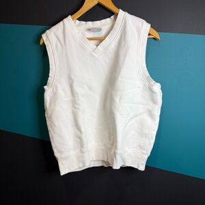 TNA White Sleeveless Vest Classic Knit Design